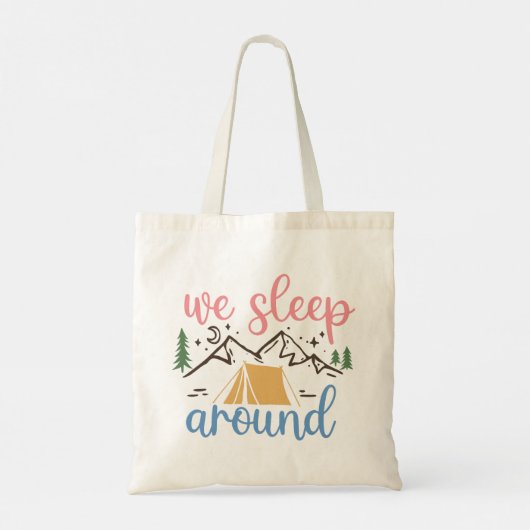 We slapen rond grappig tote bag (Achterkant)