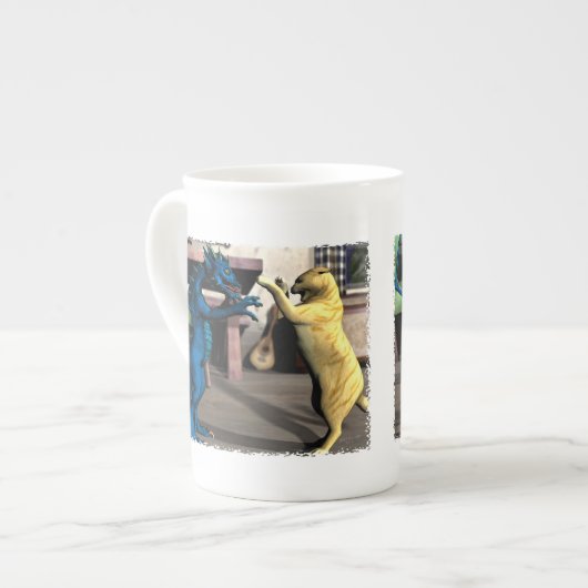 We spelen? Bone China Mok (Voorkant links)