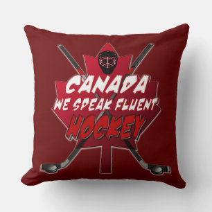 We spreken Fluent Hockey Canada Humor Kussen