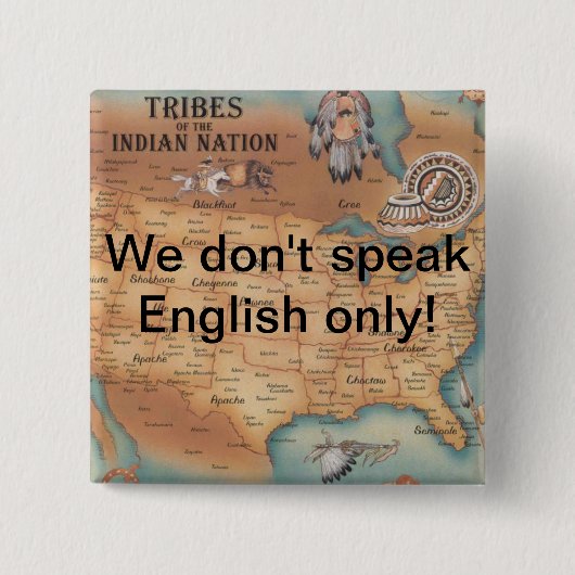 We spreken niet alleen Engels! Vierkante Button 5,1 Cm (Voorkant)