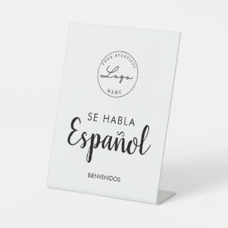 We spreken Spaans se habla Español business Reclamebord Met Voetstuk