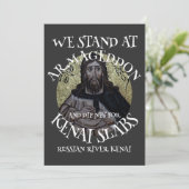 WE STAAN BIJ ARMAGEDDON EN DIP NET ZALM KAART (Staand voorkant)