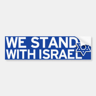 We staan met een Israëlische bumpersticker