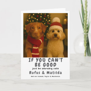We Staan Op De Stoute Lijst Hond Kerst Foto Feestdagen Kaart