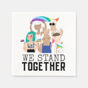 We staan samen LGBT Pride People Illustratie Servet