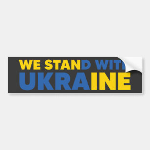 We staan voor de Oekraïense vlagkleuren geel blau Bumpersticker