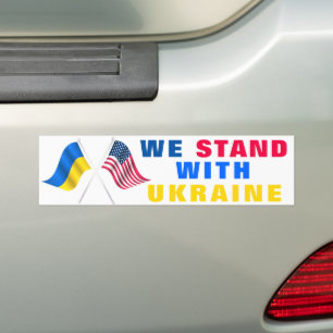 We staan voor Oekraïne - VS-vlag - Oekraïense vlag Bumpersticker