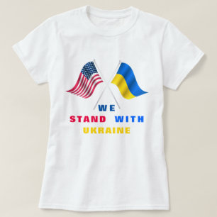 We staan voor Oekraïne - VS-vlag - Oekraïense vlag T-shirt