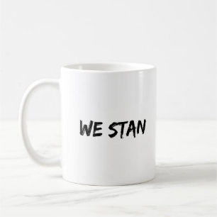 WE STAN Cool Grappig Typo Zwart Schrijven Koffiemok