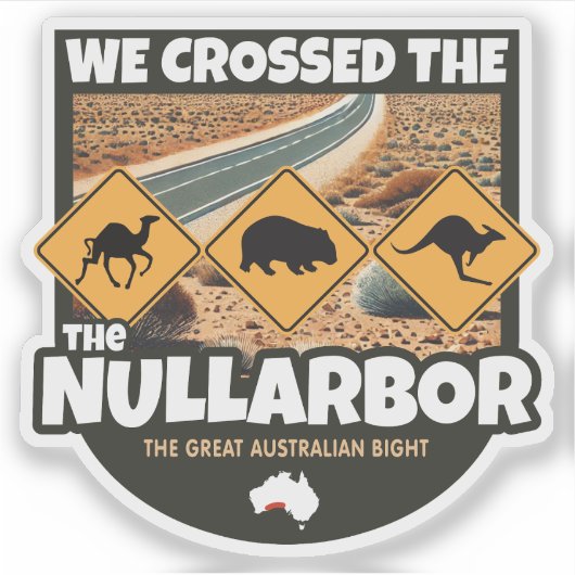 We steken de Sticker van Nullarbor, Australië over (Voorkant)