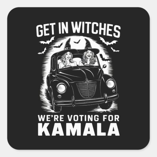 We stemmen op Kamala Halloween Vierkante Sticker (Voorkant)