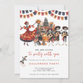 We sterven om te feesten | Los Muertos Halloweenfe Kaart (Voorkant)