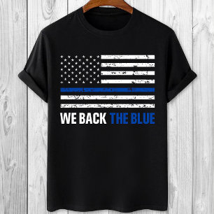 We steunen de Blue Thin blue line pro politie T-shirt