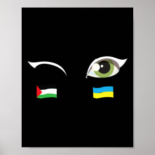 We Steunen Oekraïne Palestina Vlag Oekraïne Vlag Poster