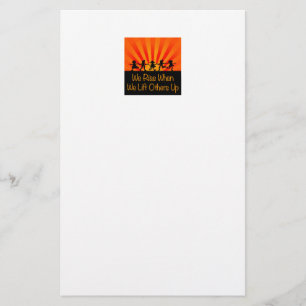 We stijgen als we anderen optillen briefpapier