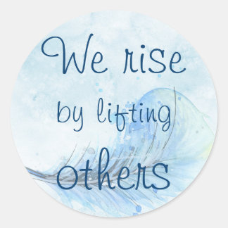 We stijgen door andere waterverf veer op te heffen ronde sticker