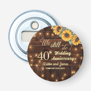 We Still Do 40e trouwjubileum slingerlichtjes Button Flesopener