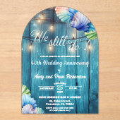 We Still Do 40th Wedding Anniversary String Lights Acryl Uitnodigingen (Voorkant)