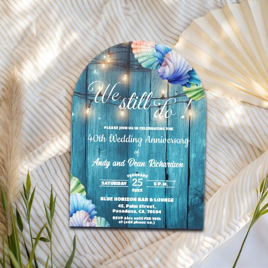 We Still Do 40th Wedding Anniversary String Lights Acryl Uitnodigingen