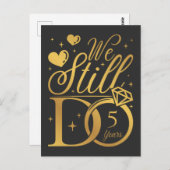 We Still Do 5 Jaar Huwelijksverjaardag Briefkaart (Voorkant / Achterkant)