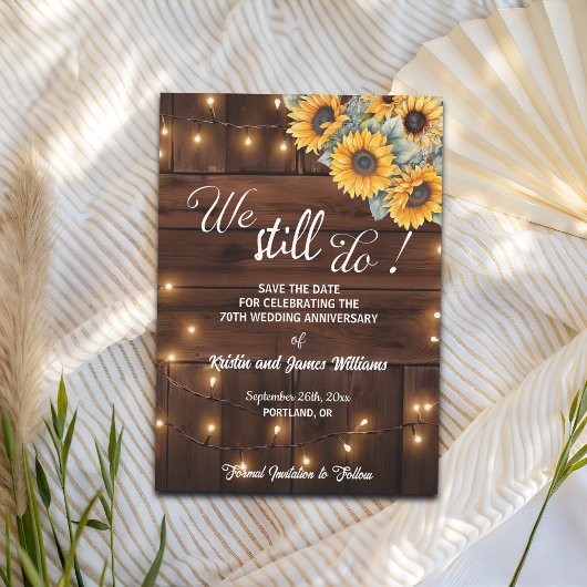 We Still Do 70th Wedding Anniversary String Lights Save The Date