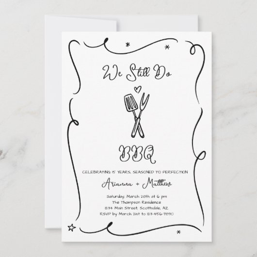 We Still Do BBQ Anniversary Party Invitation (Devant)