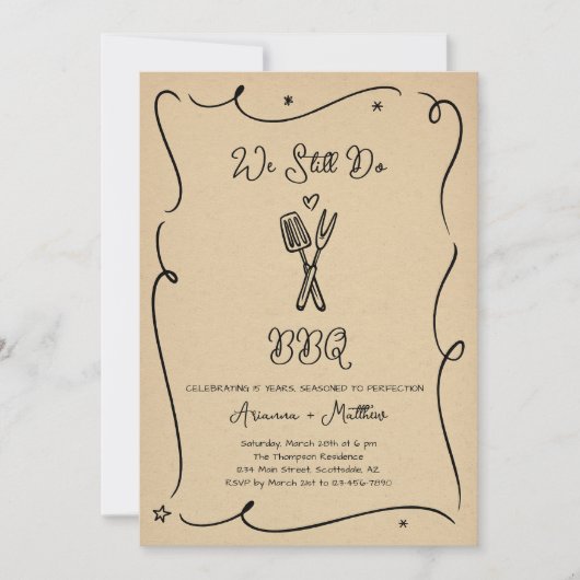 We Still Do BBQ Anniversary Party Invitation (Devant)