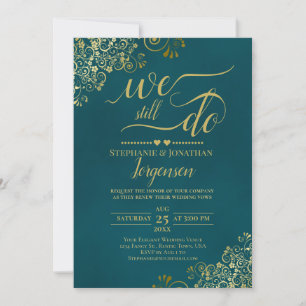 We Still Do Elegante Donker Turquoise & Gouden Huw Kaart