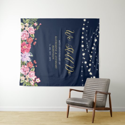 We Still Do | Kerstverlichting 50e trouwdag Wandkleed (In Situ (horizontaal))