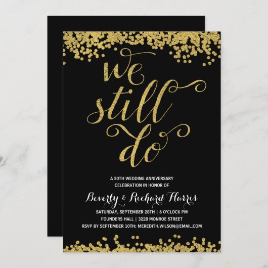 We Still Do | Koper Folie Bruiloftsfeest Kaart (Voorkant / Achterkant)