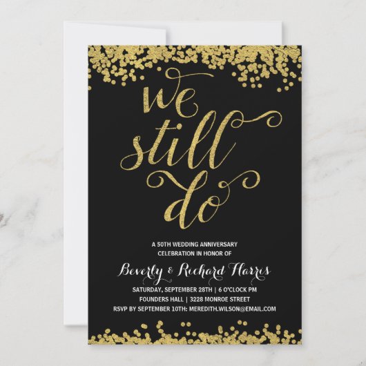 We Still Do | Koperen Folie Bruiloftsfeest Kaart (Voorkant)