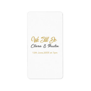 We still do koppel naam datum champagne gouden gel etiket