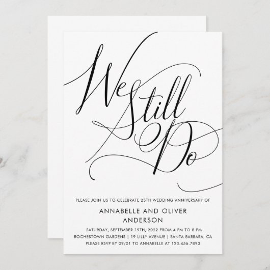 We Still Do | Minimalistische trouwdagkaart Kaart (Voorkant / Achterkant)