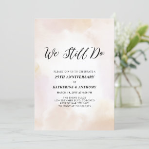 We Still Do Modern Aquarel 25-jarig Huwelijksjub Kaart