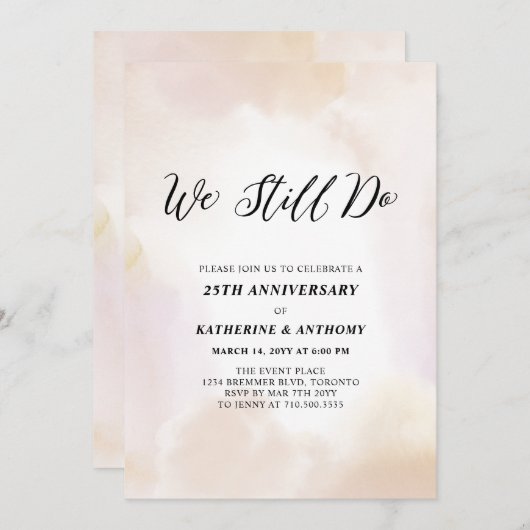 We Still Do | Moderne Waterverf 25ste Verjaardag Kaart (Voorkant / Achterkant)