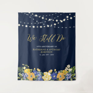 We Still Do   Slingerlichten Huwelijksjubileum Ta Wandkleed