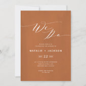 We sturen scripttekst elegant bruiloft uit aankondiging (Voorkant)