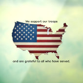 We support our troops and all who have served raamsticker (Vel 3)