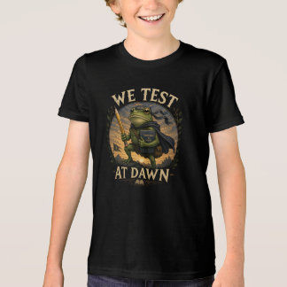 We Test At Dawn Funny School Frog Teacher Student  Tri-Blend Shirt