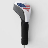 We The People Amerikaanse Vlag Hart Golfheadcover (Schuin)