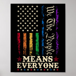 We The People Betekent Iedereen Us Grondwet Lgbt Poster