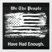 We The People Distressed Flag Raamsticker (Vel)