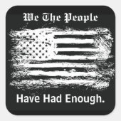 We The People Distressed Flag Vierkante Sticker (Voorkant)