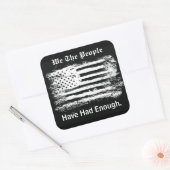 We The People Distressed Flag Vierkante Sticker (Envelop)