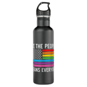 We The People Means Everyone Rainbow Gay Pride Waterfles