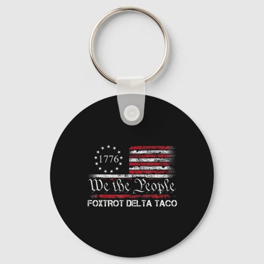We The People Taco Foxtrot Delta Taco 1 Sleutelhanger (Voorkant)