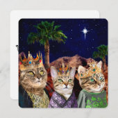 "We Three Queens" - Carte de Noël de chat (Devant / Derrière)