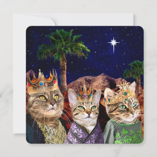 "We Three Queens" - Carte de Noël de chat (Devant)