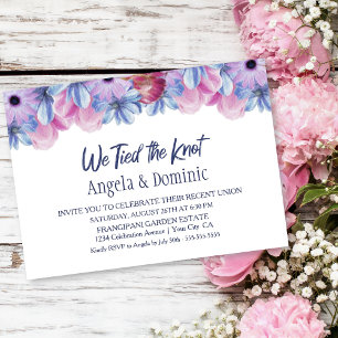 We Tied the Knot Bloemrijke Trouwreceptie Kaart