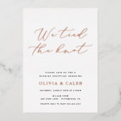 We tied the Knot Elopement-viering Echt Folie Uitnodiging (Voorkant)